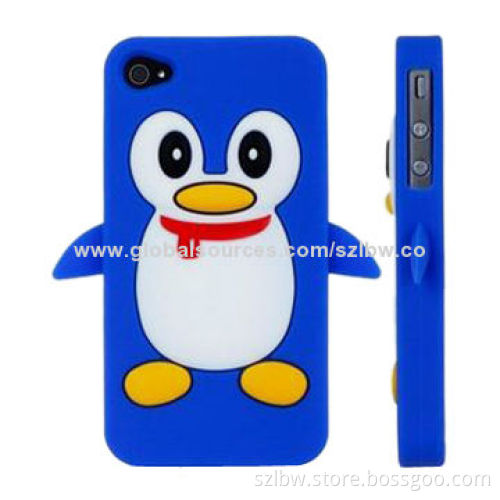 Cartoon Penguin-shaped Silicone Cases for iPhone 5, Slim Fit and Lightweight